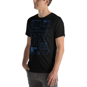 Blue PlayStation 5 Sketch Unisex T-Shirt