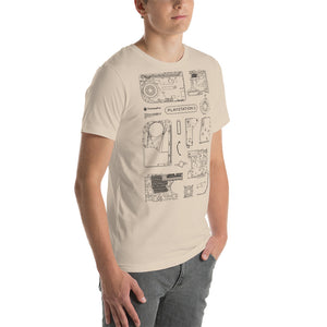 Black PlayStation 5 Sketch Unisex T-Shirt