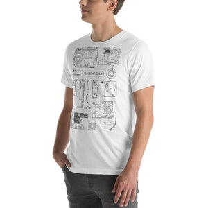 Black PlayStation 5 Sketch Unisex T-Shirt