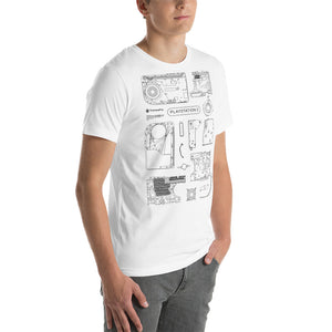 Black PlayStation 5 Sketch Unisex T-Shirt